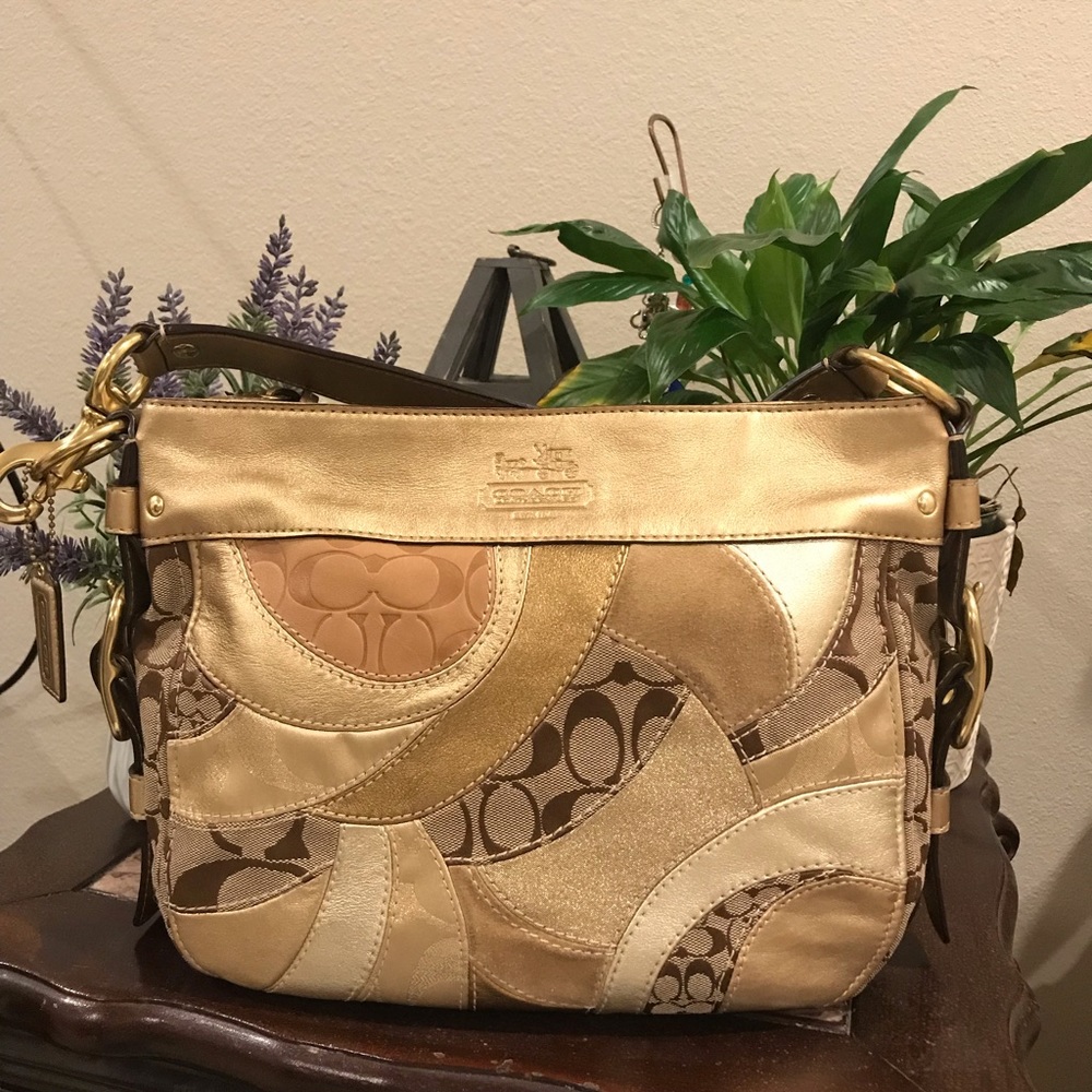 Zoe Gold patchwork COACH